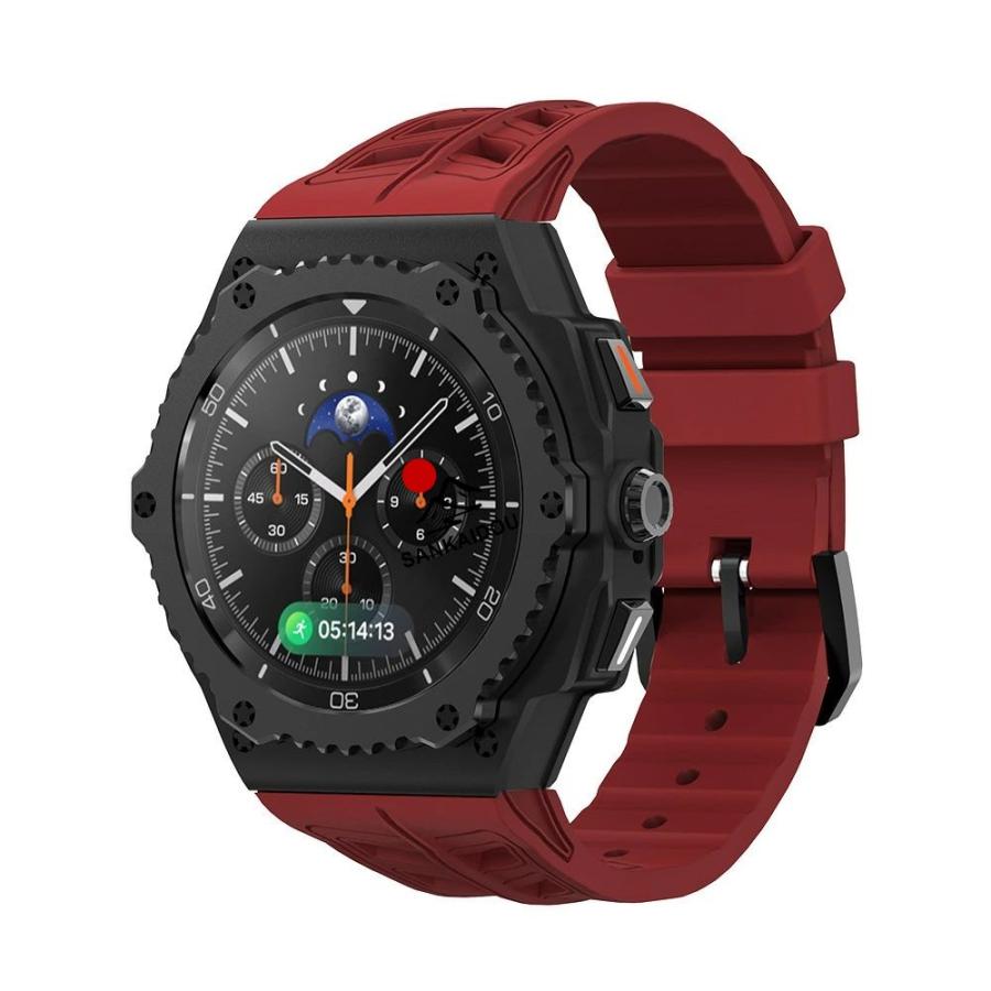 送料無料 galaxy watch 8 44mm バンド ステンレス 一体型 交換用 バンド ブラックカバーバンド プレゼント レザー メンズ galaxy watch 8 44mm バンド galaxy_12