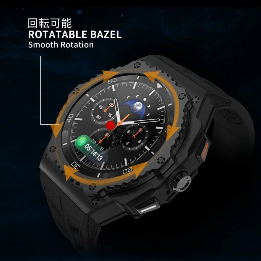 送料無料 galaxy watch 8 44mm バンド ステンレス 一体型 交換用 バンド ブラックカバーバンド プレゼント レザー メンズ galaxy watch 8 44mm バンド galaxy_1