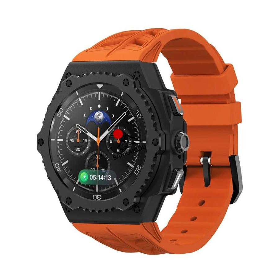 送料無料 galaxy watch 8 44mm バンド ステンレス 一体型 交換用 バンド ブラックカバーバンド プレゼント レザー メンズ galaxy watch 8 44mm バンド galaxy_8