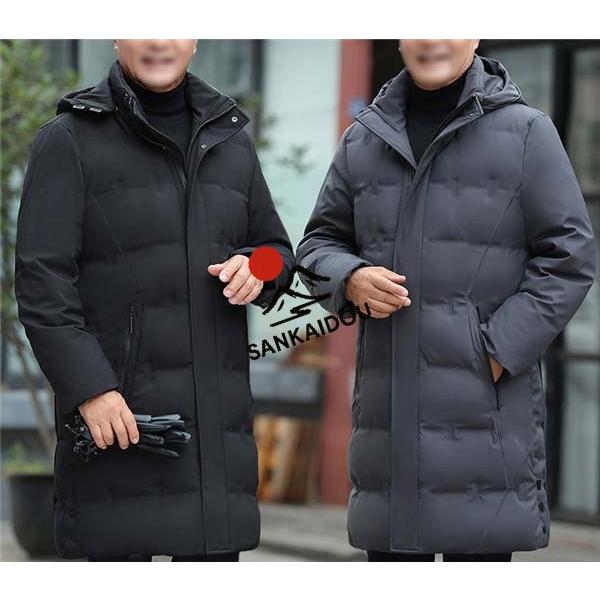ダウンコート メンズ アウター ダウンジャケット ロング 極暖 フード