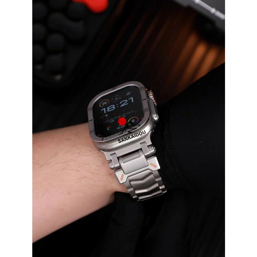 送料無料 Apple Watch Ultra チタン合金 バンド Apple Watch 9  バンド Apple Watch SE Apple Watch series 7 6 5 4 45mm 交換用バンドWatchUltra 49mm  apple wの画像