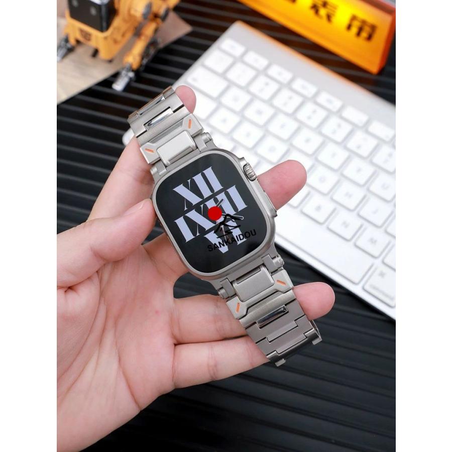 送料無料 Apple Watch Ultra チタン合金 バンド Apple Watch 9  バンド Apple Watch SE Apple Watch series 7 6 5 4 45mm 交換用バンドWatchUltra 49mm  apple wの画像