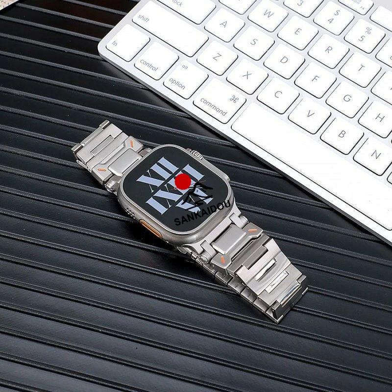 送料無料 Apple Watch Ultra チタン合金 バンド Apple Watch 9  バンド Apple Watch SE Apple Watch series 7 6 5 4 45mm 交換用バンドWatchUltra 49mm  apple wの画像