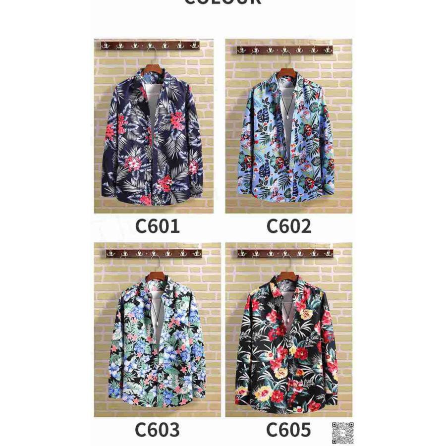 M~7XL アロハシャツ メンズ Men's 長袖 シャツ UVカット ビーチシャツ