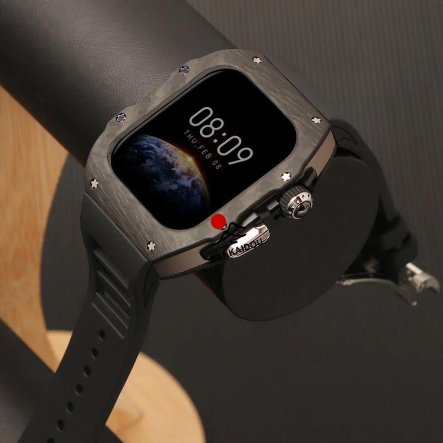 送料無料 apple watch s11 バンド   Apple Watch S11バンド Apple watch 11 交換用バンド 46mm  Apple Watch S11 42mm  炭素繊維一体型 バンド   レザーストラッの画像