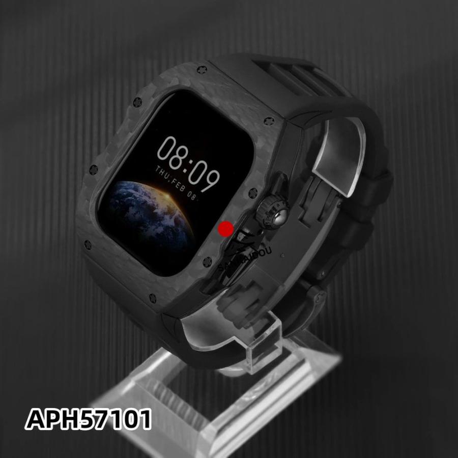 送料無料 apple watch s11 バンド   Apple Watch S11バンド Apple watch 11 交換用バンド 46mm  Apple Watch S11 42mm  炭素繊維一体型 バンド   レザーストラッの画像