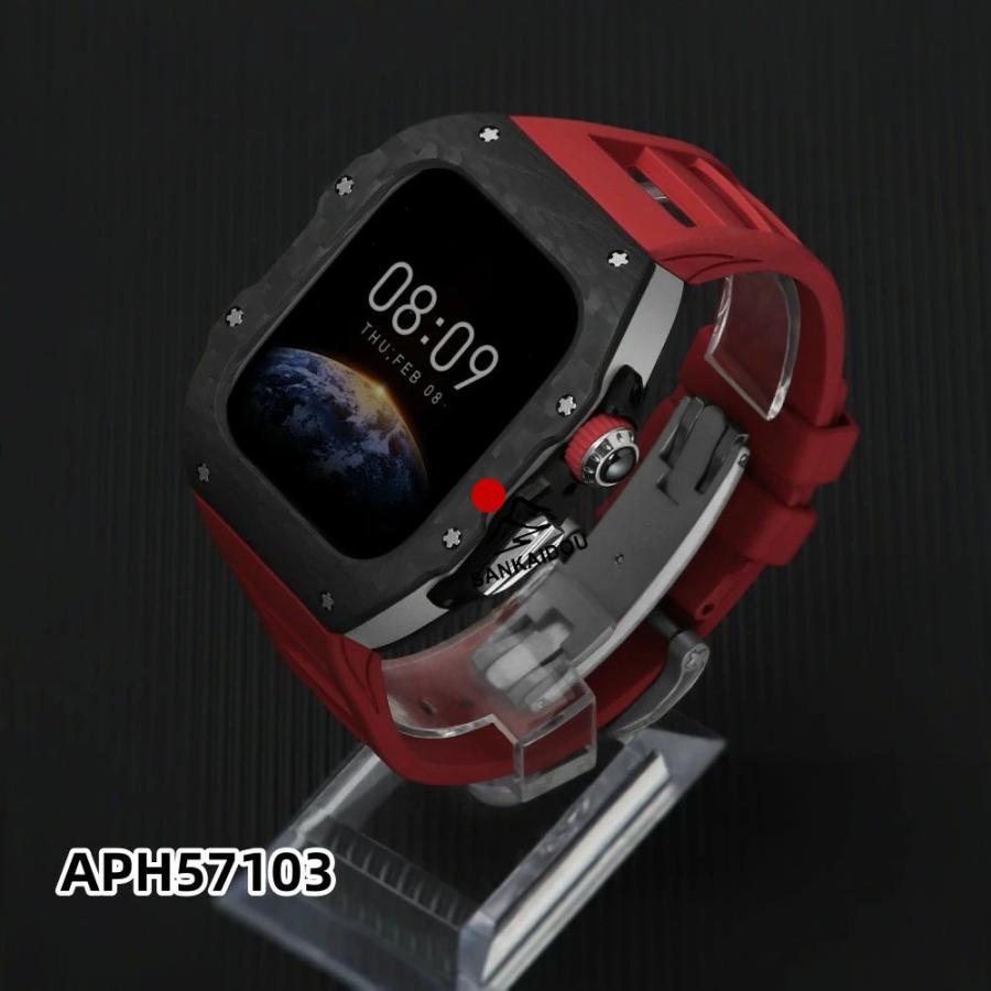 送料無料 apple watch s11 バンド   Apple Watch S11バンド Apple watch 11 交換用バンド 46mm  Apple Watch S11 42mm  炭素繊維一体型 バンド   レザーストラッの画像