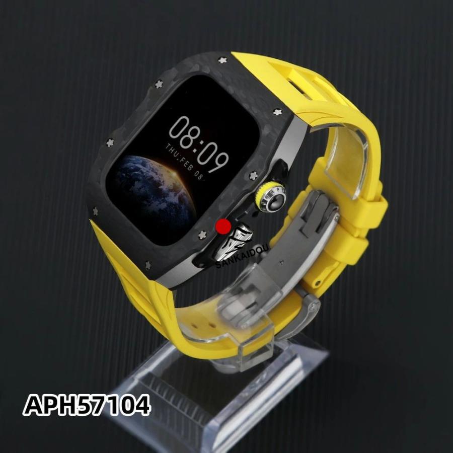 送料無料 apple watch s11 バンド   Apple Watch S11バンド Apple watch 11 交換用バンド 46mm  Apple Watch S11 42mm  炭素繊維一体型 バンド   レザーストラッの画像