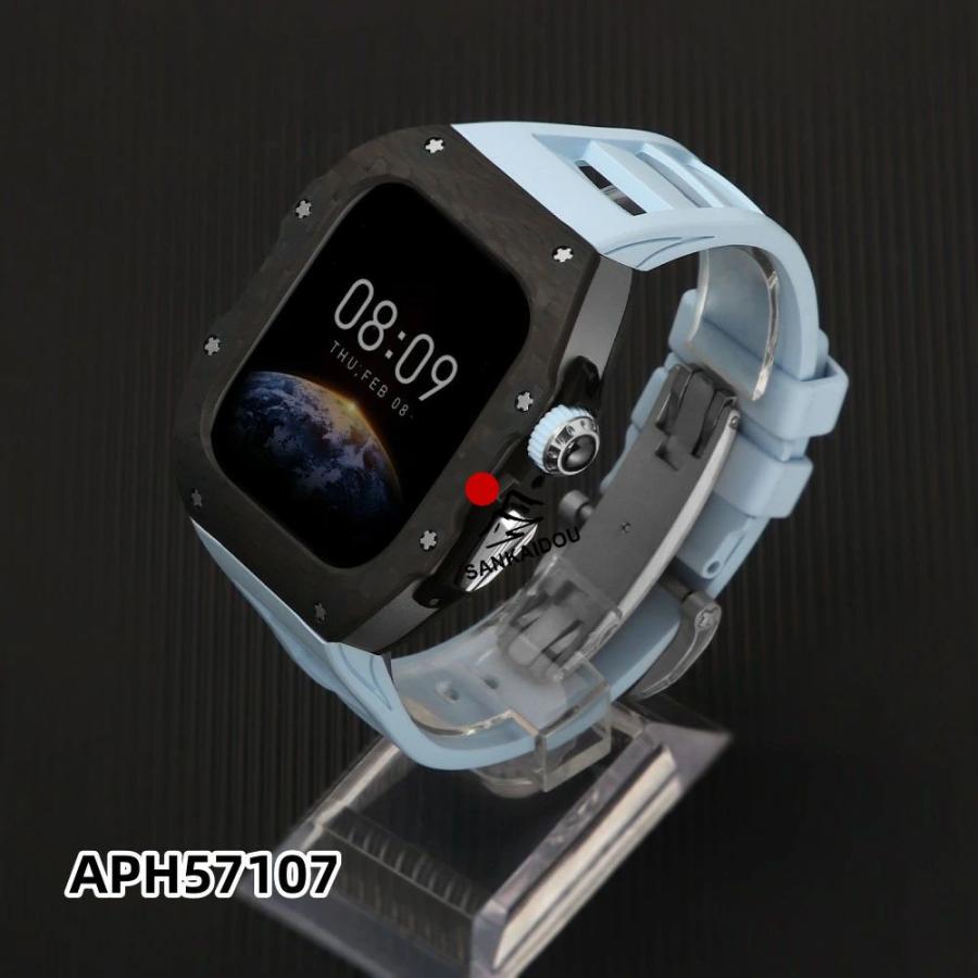 送料無料 apple watch s11 バンド   Apple Watch S11バンド Apple watch 11 交換用バンド 46mm  Apple Watch S11 42mm  炭素繊維一体型 バンド   レザーストラッの画像