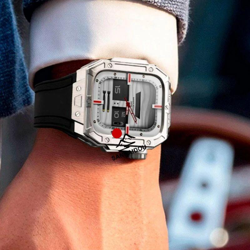 送料無料 Apple Watch 9 バンド ステンレス SE 一体型 series8 7 6 5 4