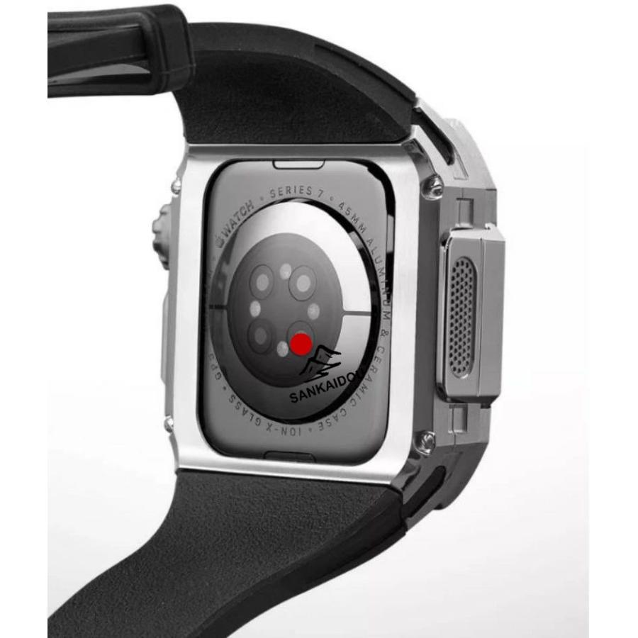 送料無料 Apple Watch 9 バンド ステンレス SE 一体型 series8 7 6 5 4