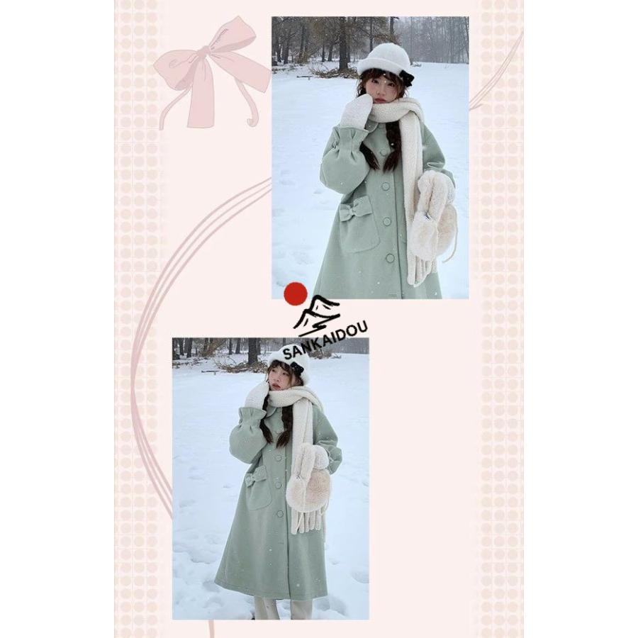 ステンカラーコート ビッグリボン 冬服 レディース ジャケット