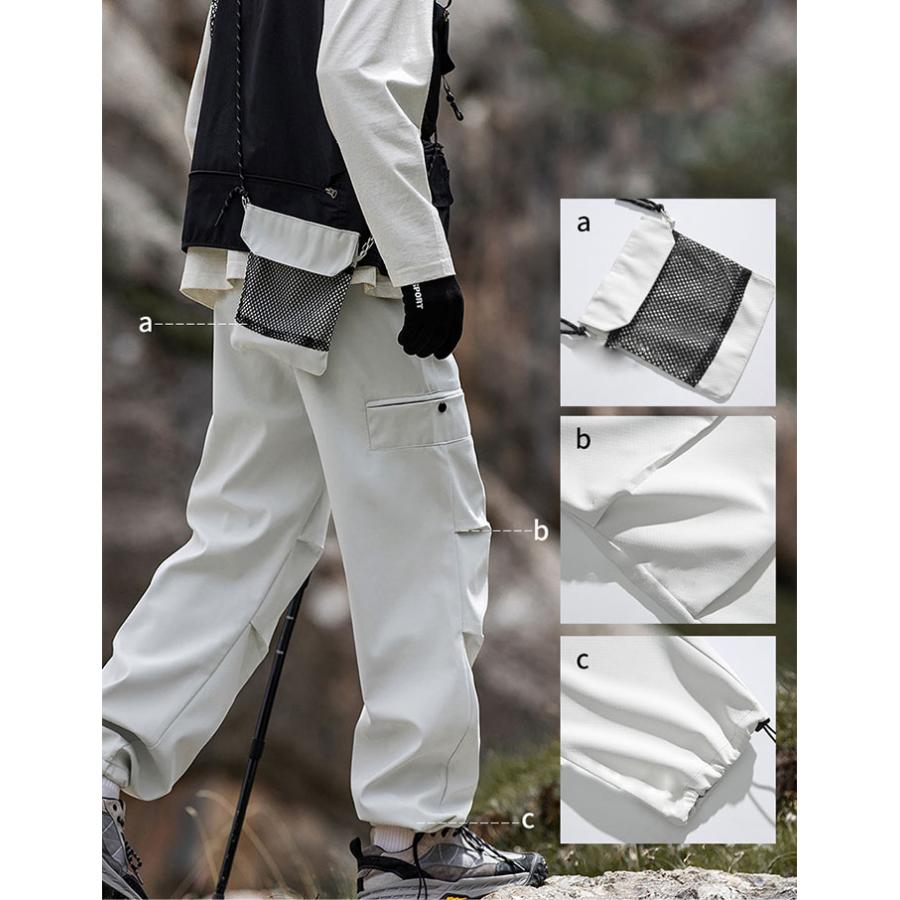M-2XL トレッキングパンツ メンズ 「ミニバッグ付き 取り外し可能