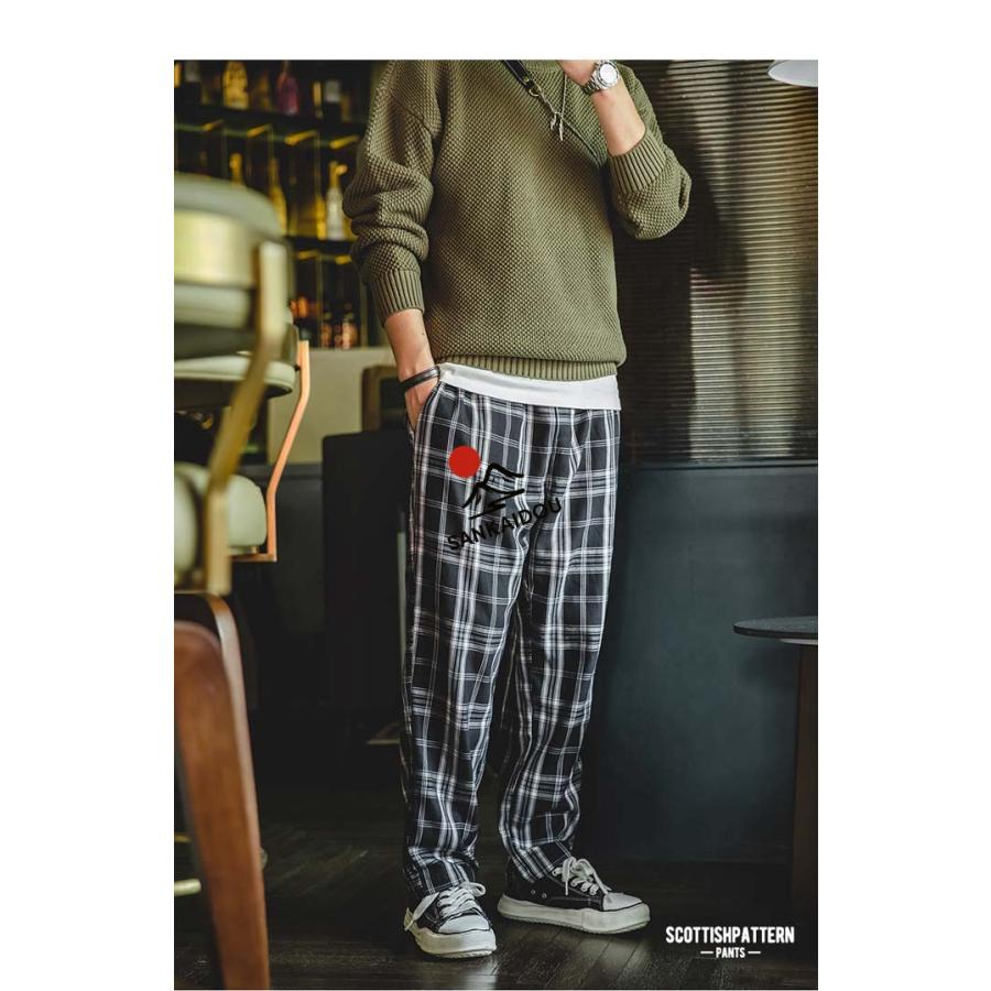 M~3XL テーパードパンツ ワイドパンツ パンツ メンズ チェックパンツ