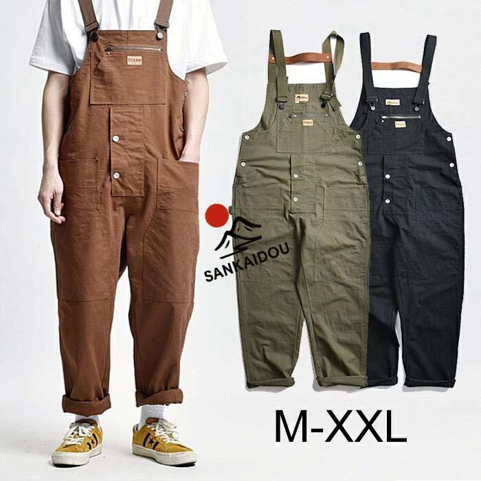 M-2XL オーバーオール デニム メンズ サルエルパンツ 春夏秋冬