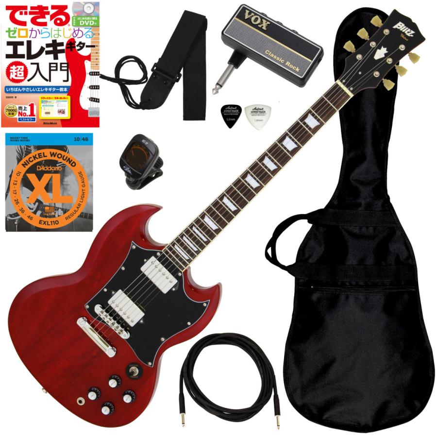 廃盤品　エレキギター　Blitz　SGタイプ　SG61　ケース付き Amazon | Blitz ブリッツ エレキギター SGタイプ ホワイト