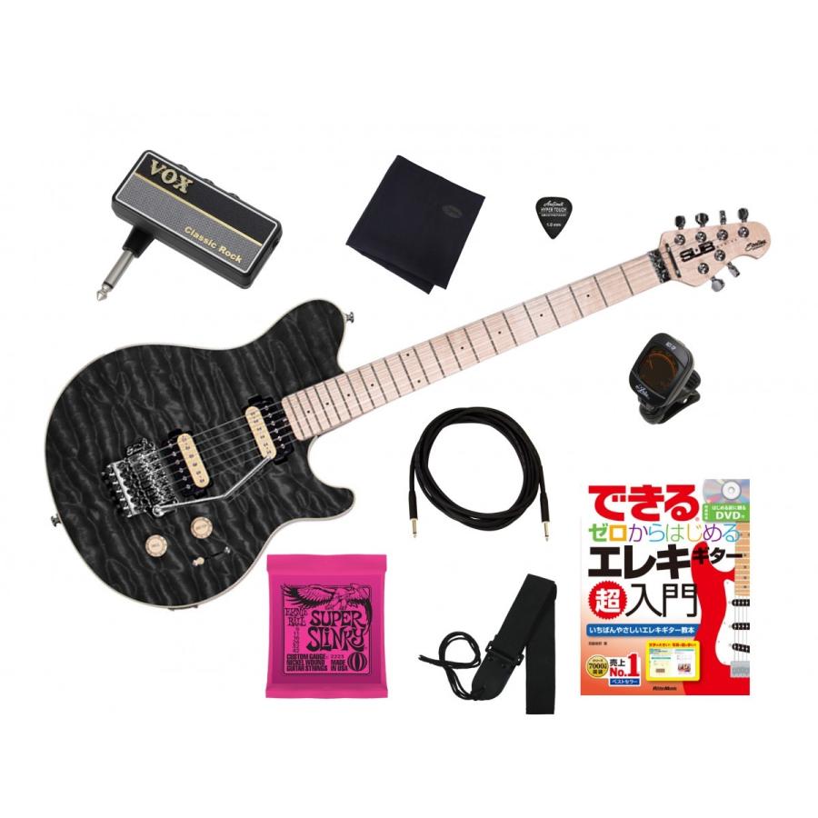 調整済みで弾きやすいSterling S.U.B. AX4 TBKエレキギター初心者  