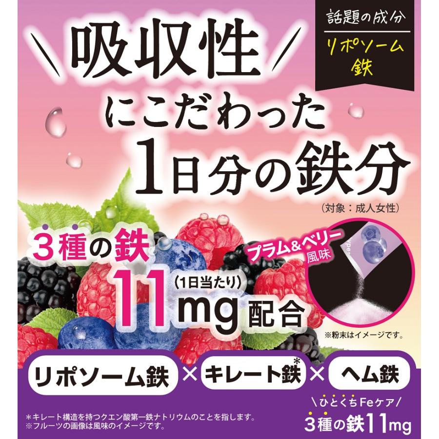 【お得な3個セット】鉄分サプリメント【＼ひとくちFeケア／ 3種の鉄11mg 15日】 | 井藤漢方製薬 | 04