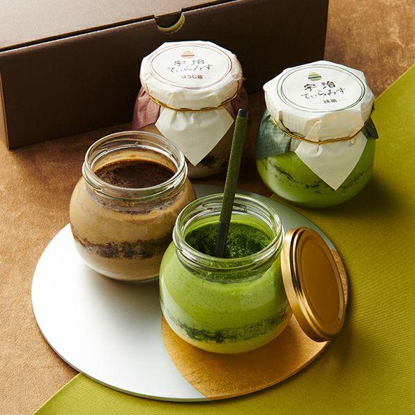 お歳暮 御歳暮 プレゼント ギフト お菓子 抹茶スイーツ スイーツ ティラミス 宇治抹茶 ほうじ茶 2種 4個入 伊藤久右衛門 あすつく | 伊藤久右衛門