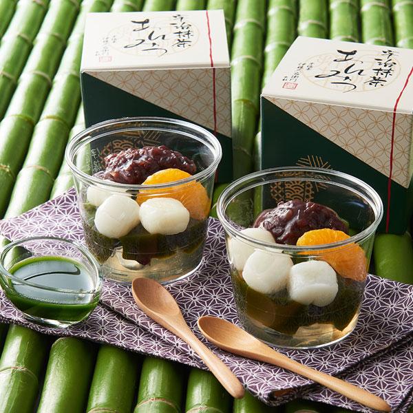 父の日　御中元 宇治抹茶あんみつ 冷凍 4個入 送料込み ギフト スイーツ 和菓子 抹茶 § 伊藤久右衛門 あすつく　週末限定｜itohkyuemon｜05