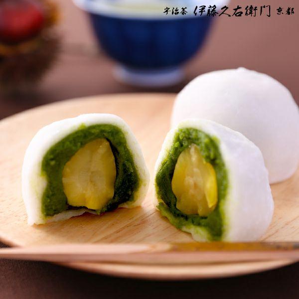 お歳暮 御歳暮 プレゼント ギフト お菓子 お茶 抹茶スイーツ スイーツ プレゼント ギフト 秋の三色だいふく（栗・抹茶・ほうじ茶） 6個入 § 京都 | 伊藤久右衛門 | 02