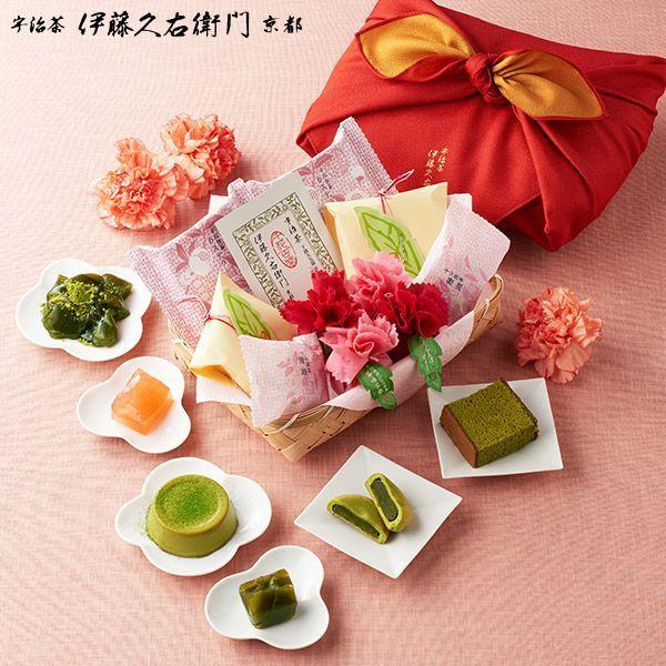 敬老の日 スイーツ 21 宇治抹茶の和菓子 詰め合わせ 竹かごセット 送料無料 伊藤久右衛門 京都 お土産 伊藤久右衛門 Paypayモール店 通販 Paypayモール