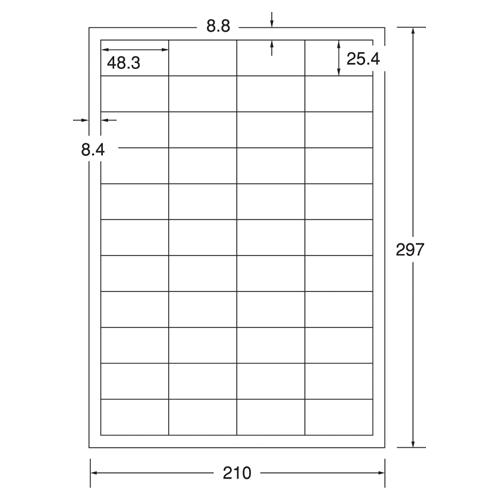 エーワン レーザープリンタ用ラベル28368 A4 44面