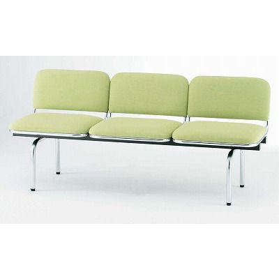 ＴＯＫＩＯ【藤沢工業】　ロビーチェア（待合室用長椅子）背付・布張りタイプ　３人用　FUL-3 W1510xD540xH660mm