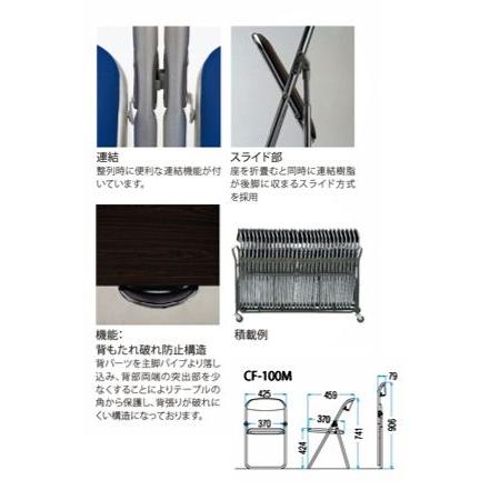 ＴＯＫＩＯ【藤沢工業】　折りたたみイス　スチール脚メッキ・ウレタンレザータイプ　　ITO-CF-100M_2