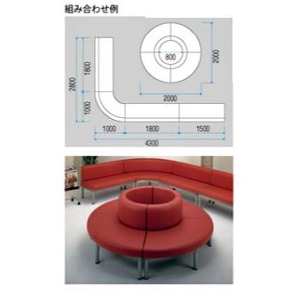 ＴＯＫＩＯ【藤沢工業】　ロビーチェア（待合室用長椅子）布張りタイプ LS-1 W600xD600xH700_2