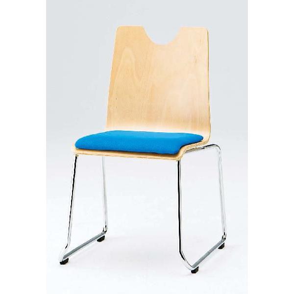 ＴＯＫＩＯ【藤沢工業】　リフレッシュ＆ダイニングチェア(スタッキングチェア)　背・座部合板・座面布張り　ループ脚・肘無しタイプ　RMH-N2