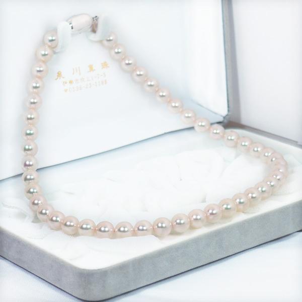 オーロラ天女・花珠真珠あこや真珠ネックレス＜8.5〜9mm＞鑑別書付 N  