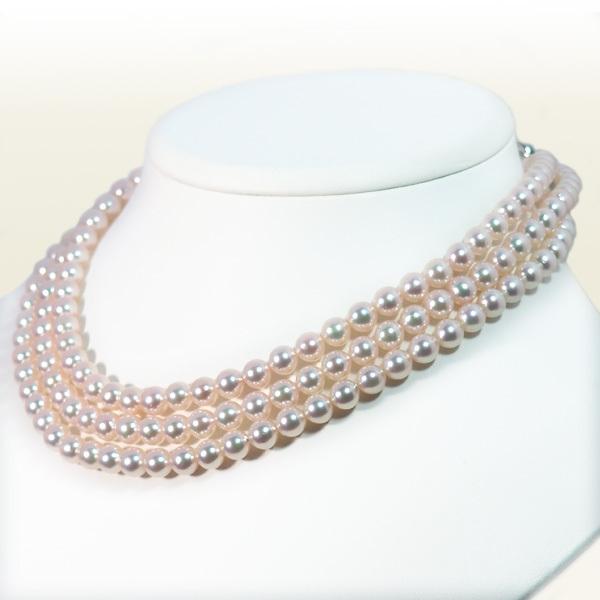 ロングネックレス(125.5cm)あこや真珠ネックレス＜6.5〜7mm＞N-12209