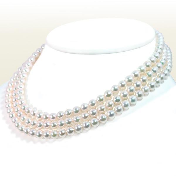 ロングネックレス(123.5cm)あこや真珠ネックレス＜6.5〜7mm＞N-12286 