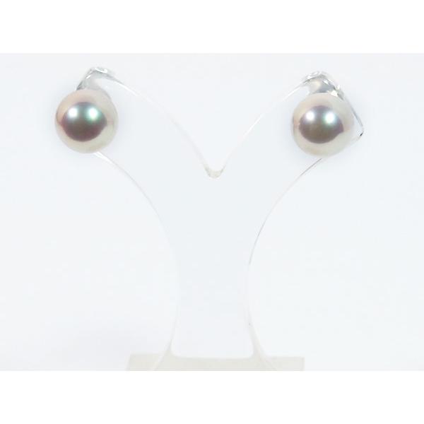 花珠真珠あこや真珠ピアス＜8.6mm＞スタッド・K14WG鑑別書付 PE-7124の画像