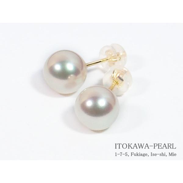 花珠真珠あこや真珠ピアス＜8.5mm＞スタッド・K18YG鑑別書付 PE-7127