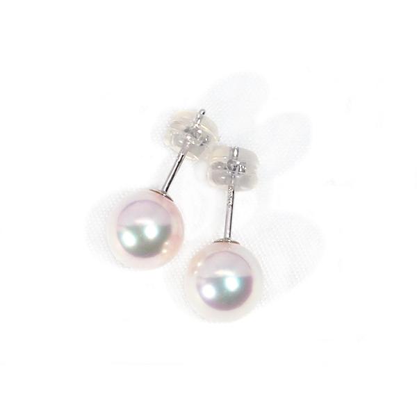花珠あこや真珠ピアス＜8.1mm＞スタッド・K14WG鑑別書付 PE-7164 