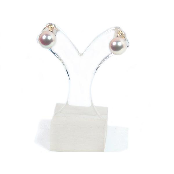 花珠真珠あこや真珠ピアス＜7.9mm＞スタッド・K18YG鑑別書付 PE