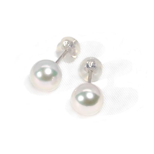 花珠真珠 あこや真珠ピアス＜7.5mm＞スタッド・K14WG 鑑別書付 PE-7339 