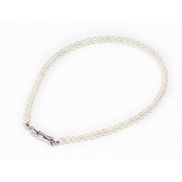 あこや真珠ブレスレット＜2.5〜3mm＞差し込み式/シルバー（17.5cm）V-1761の画像