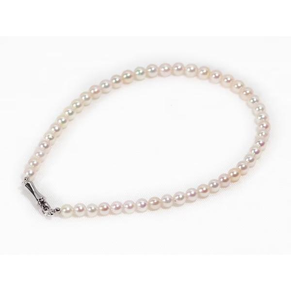 あこや真珠ブレスレット＜3〜3.5mm＞差し込み式/シルバー（18cm）V