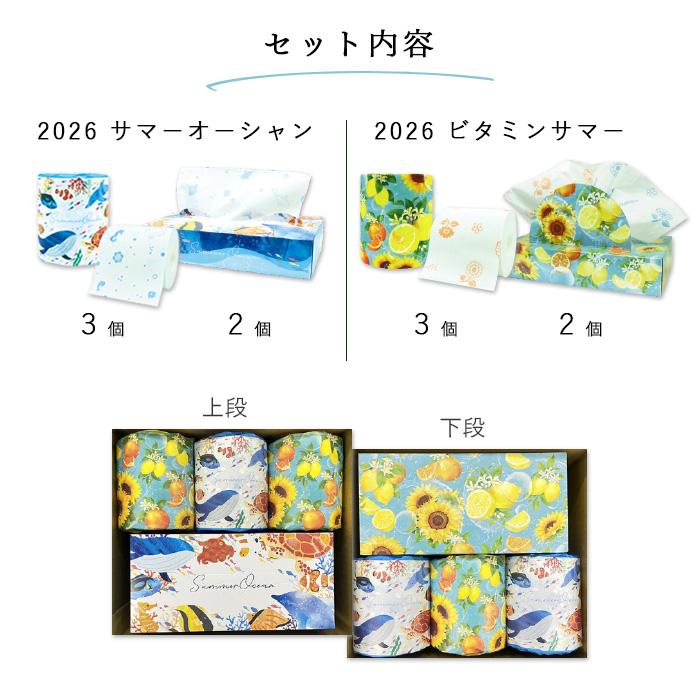 お中元 ギフトセット トイレットペーパー ティッシュ 詰め合わせ 2026年夏 コンパクトサイズ 10001167 ご挨拶 | イトマン | 07