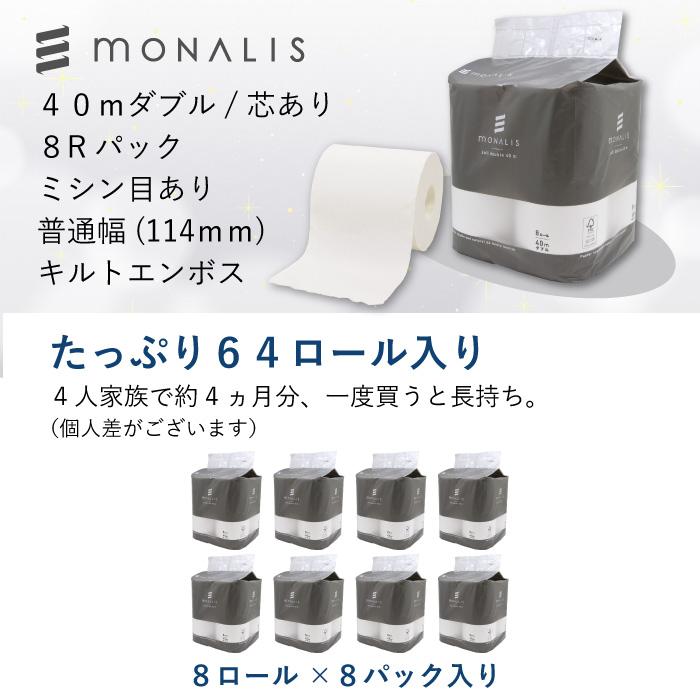 イトマン トイレットペーパー ダブル 40m 8ロール 8パック 64 イトマン トイレットペーパー ダブル 40m 8ロール 8パック 64