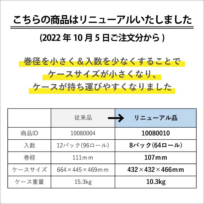 トイレットペーパー ダブル 業務用 モナリス 40m 芯あり 8ロール 8パック 紙幅114mm ミシン目あり 10080010 送料無料｜itoman｜07