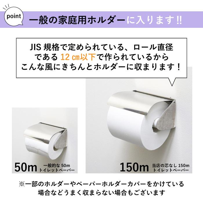 トイレットペーパー 3倍巻き シングル 業務用 イトマン 150m 芯なし 1ロール 個包装 48個 紙幅114mm ミシン目あり 10150021 送料無料｜itoman｜08