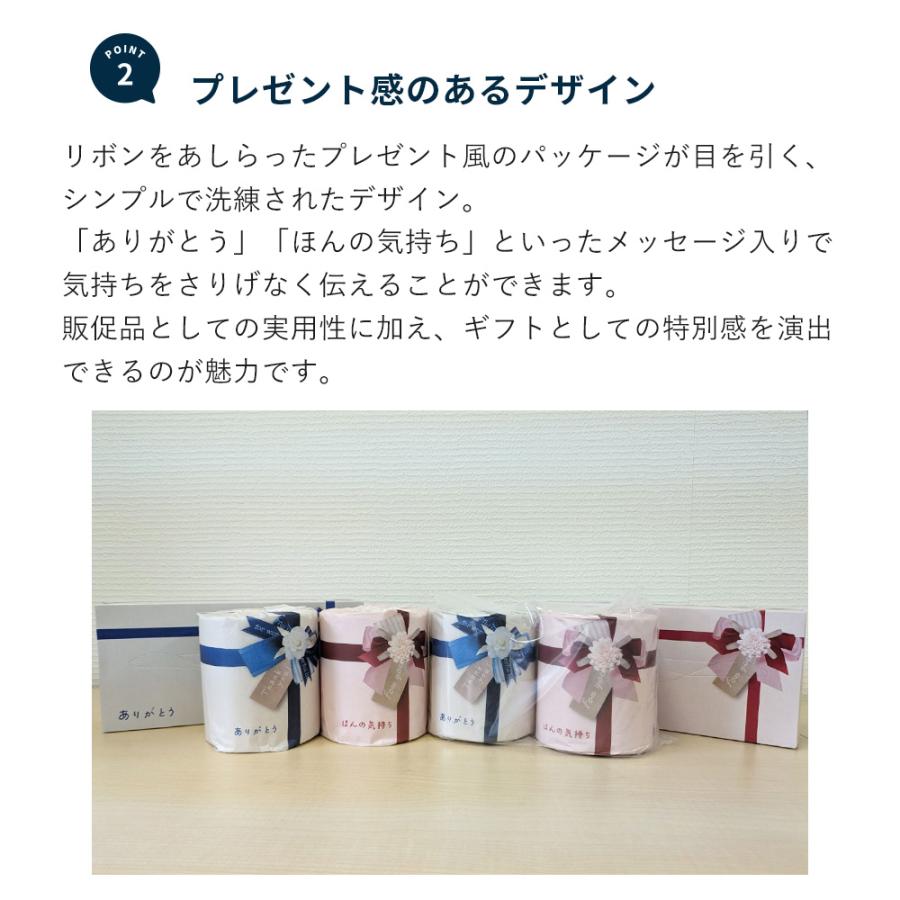 気持ちが伝わるノベルティ ティッシュ ありがとう 箱 青リボン 60個 20120142 販促品 粗品 ギフト | イトマン | 02