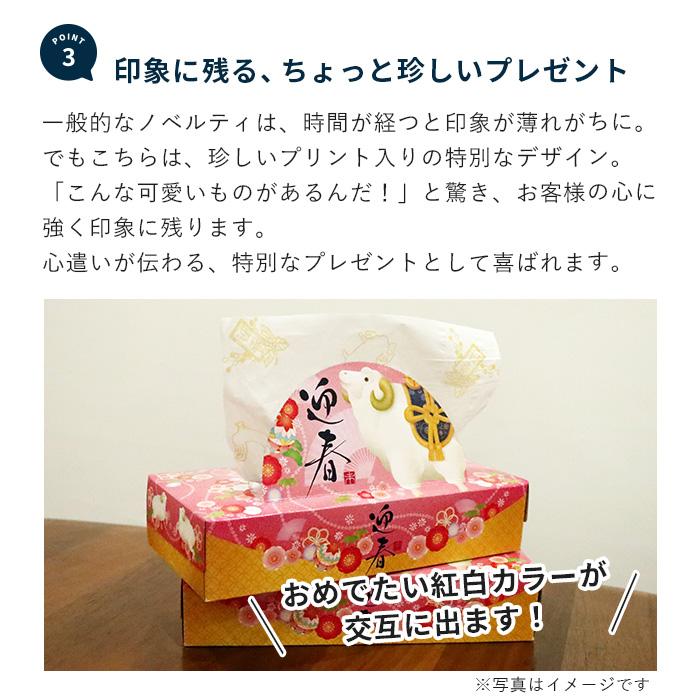 2027 干支 ティッシュ 未年 ひつじ プリント入 60個 20120161 販促品 イベント ノベルティ 景品 ギフト イトマン | イトマン | 03