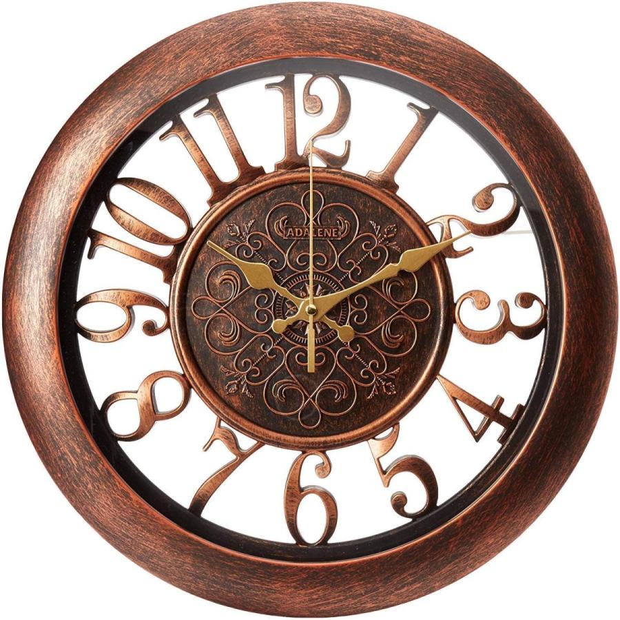 Adalene 壁掛け時計 電池式 カチッと音が出ない 完全に静かなクオーツムーブメント 電池式 いとまさ商会のadalene キッチ インテリア時計 ヴィンテージ素朴な時計 リビングルーム いとまさ商会 装飾