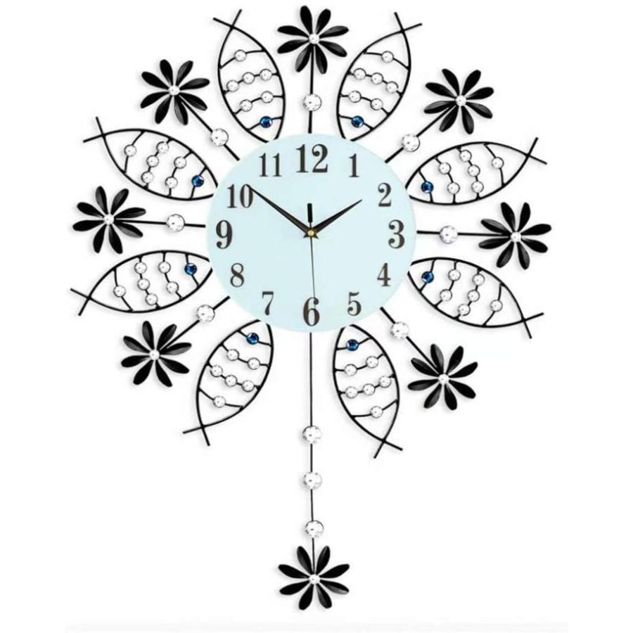 トップ モダン 壁 北欧 おしゃれ アイアン 壁掛け時計 壁飾り 掛け時計 花 ダイニ リビング 雑貨 クリスタル インテリア 簡約 ウォールクロック 壁時計 掛け時計、壁掛け時計