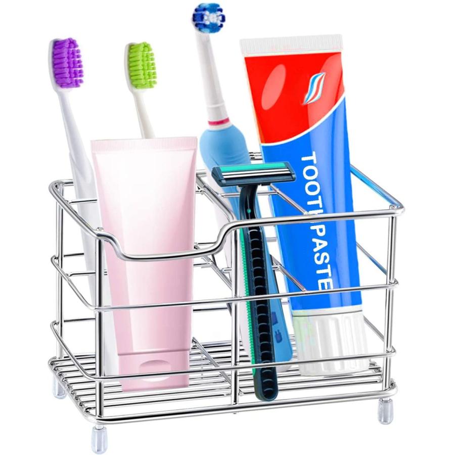 ファッション Bamlue 電動歯ブラシホルダー ステンレススチール製バスルーム収納オーガナイザースタンドラック 大型電動歯ブラシ用の多機能6スロット 歯磨き粉 ク 掃除用ブラシ Www Sustentec Com Br